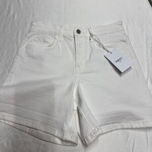 Vervet Rebecca High Rise Shorts White Medium